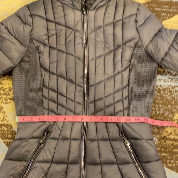 NWT Bernardo Hooded Packable Puffer Coat Charcoal XS - Picture 12 of 14